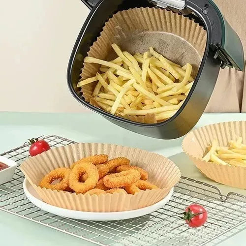 Canastilla Papel Antiadherente Air Fryer - 100 Unidades para Cocinar Sin Suciedad