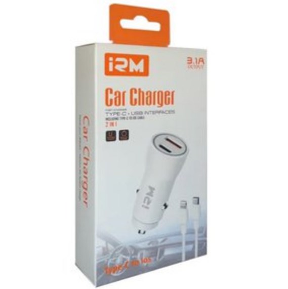 Cargador Auto Irm® Celular Puerto C - Cable C a Lightning