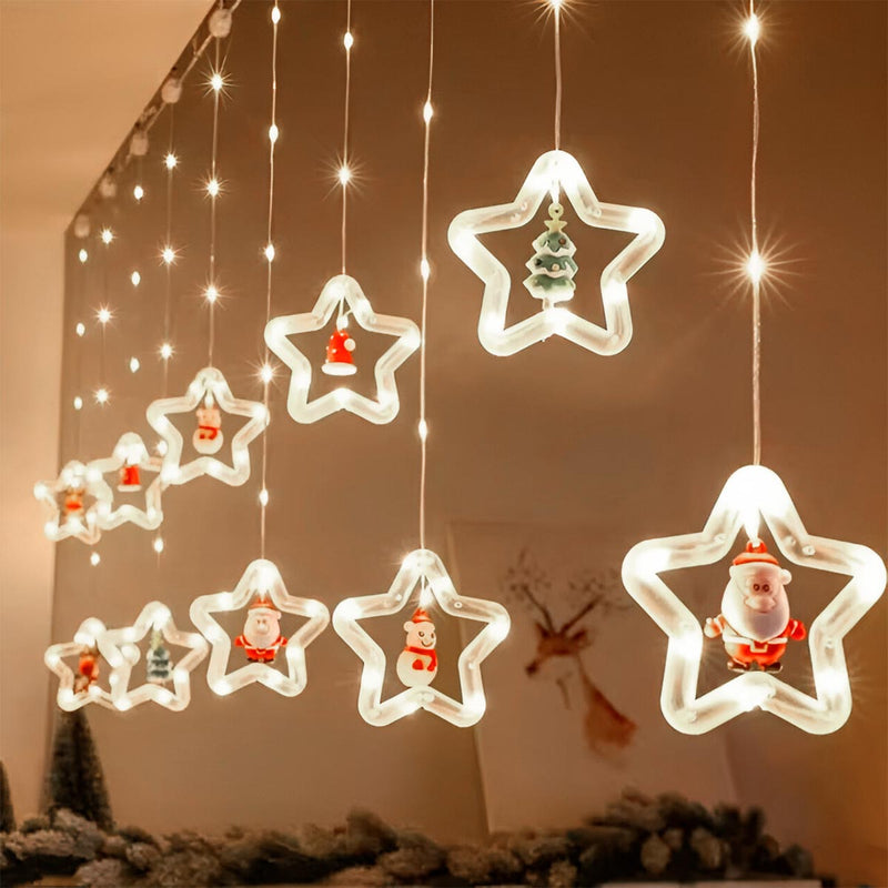 ¡Ilumina tu Navidad con la Cortina Intercalada Estrellas 3M y 100 LEDS!