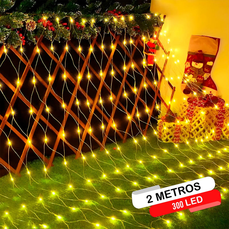 ¡Ilumina tu Navidad con las Luces Malla LED de 300 Luces!