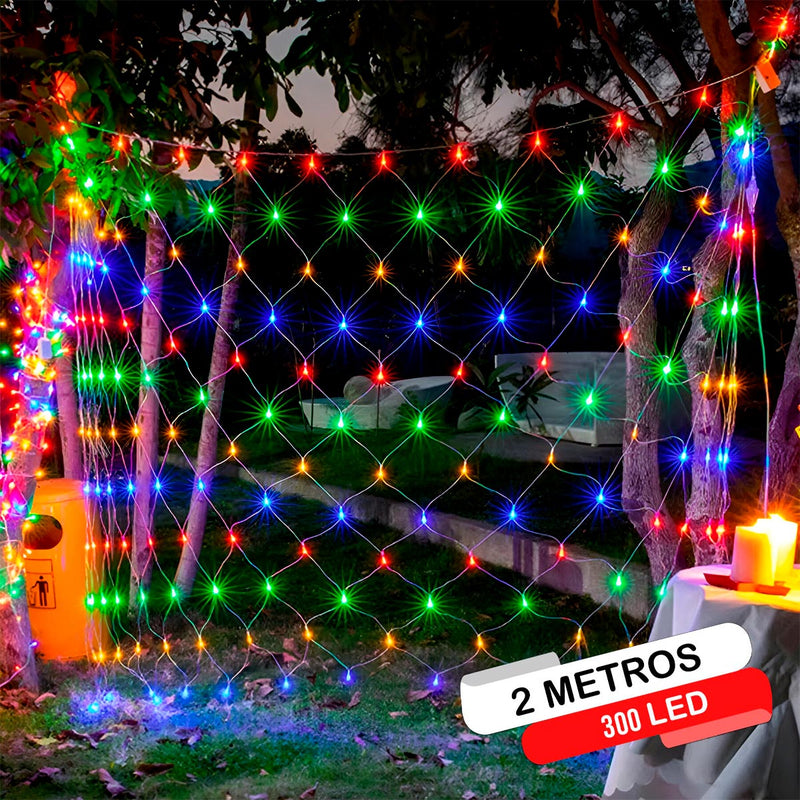 ¡Ilumina tu Navidad con las Luces Malla LED de 300 Luces!